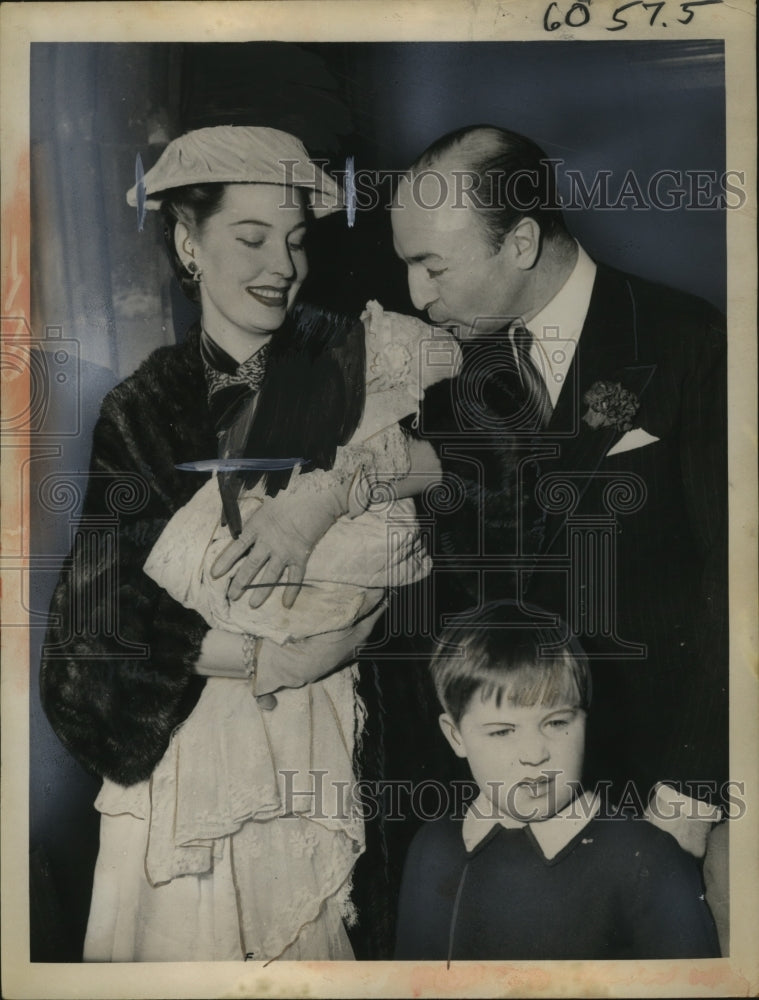 1956 Press Photo John Profund & Family at Son David John's Christening, London