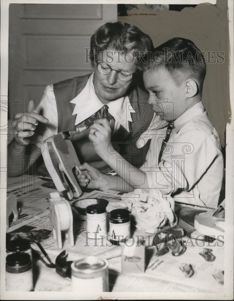 1952 Press Photo Jimmy Rachkotski at Society for Crippled Children - neo06716