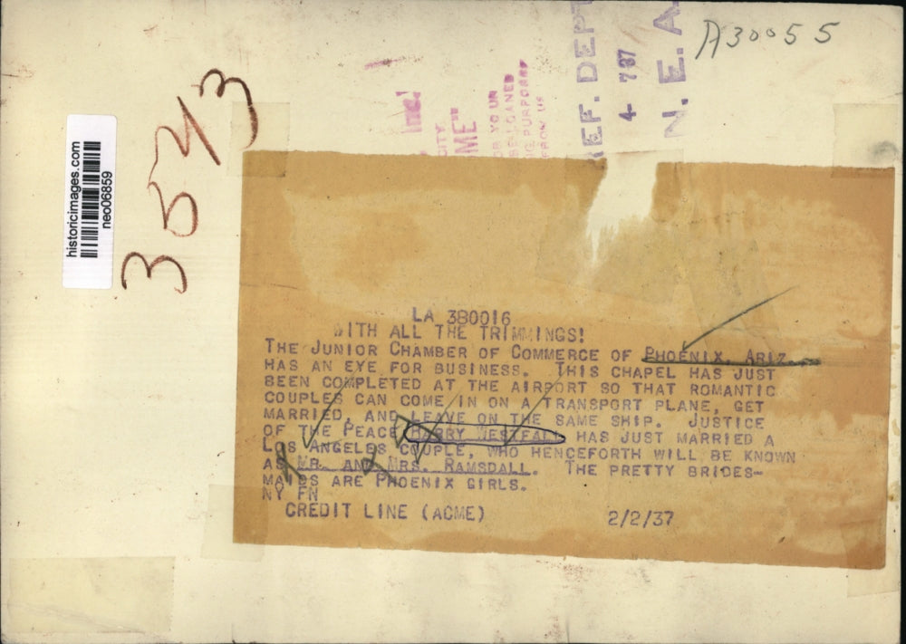 1937 Press Photo Harry Westseal married Mr. & MRs. Ramsdale at Chamber of Comm.