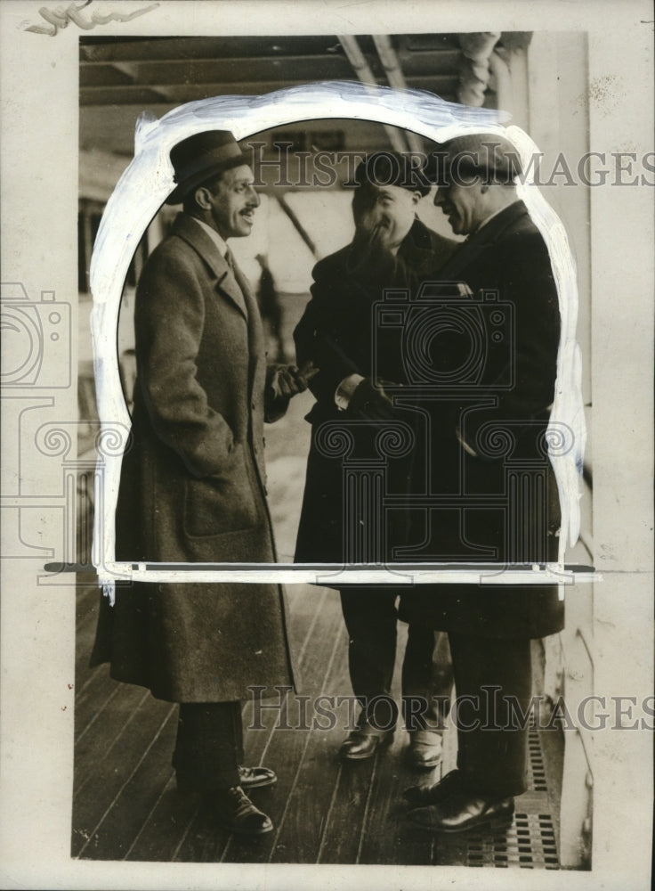 Load image into Gallery viewer, 1932 Press Photo Ex-King Alfonso aboard French Vessel Thefile Gauthier
