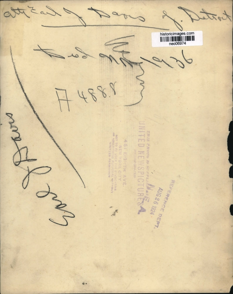 1924 Press Photo Earl J Davis Of Detroit - neo06974