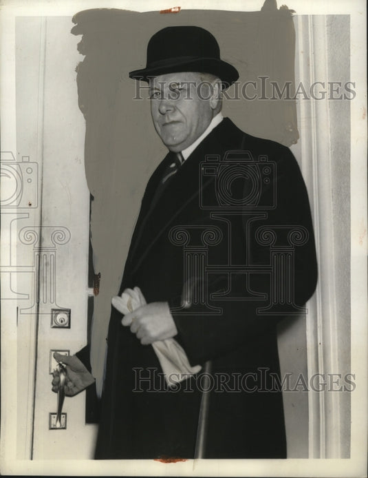 1937 Press Photo Myron C. Taylor Leaving White House Conference on Auto Strike