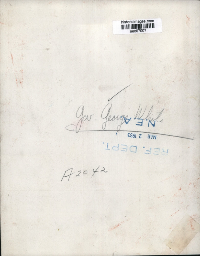 1933 Press Photo Governor George White - neo07007