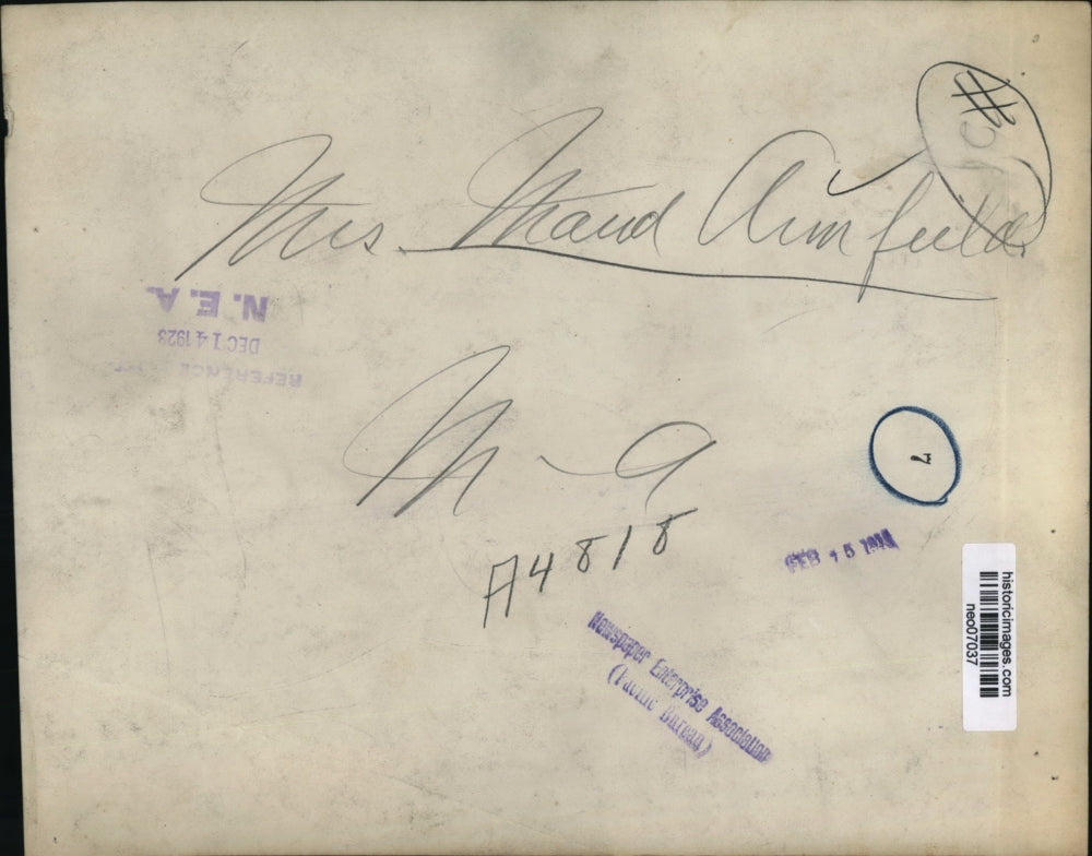 1923 Press Photo Mrs Maud Armfeila - neo07037