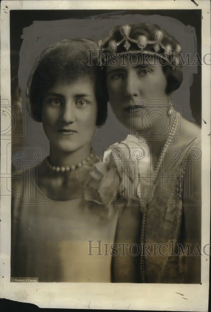 1927 Press Photo Princess de Ligne & Daughter Princess Elizabeth of Belgium