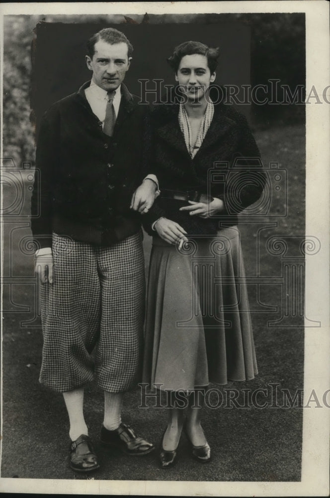 1931 Press Photo Douce Alinonore Beaumont & Fiance Harry T. Jones - neo07063