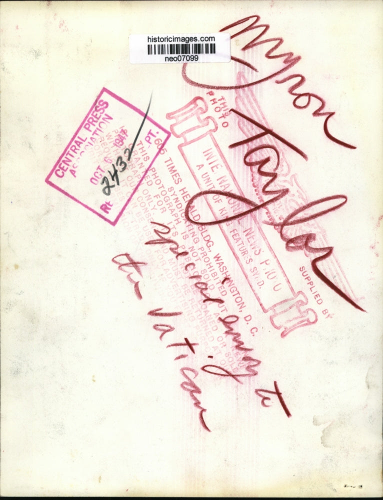 1947 Press Photo Myron Taylor, Vatican Envoy - neo07099