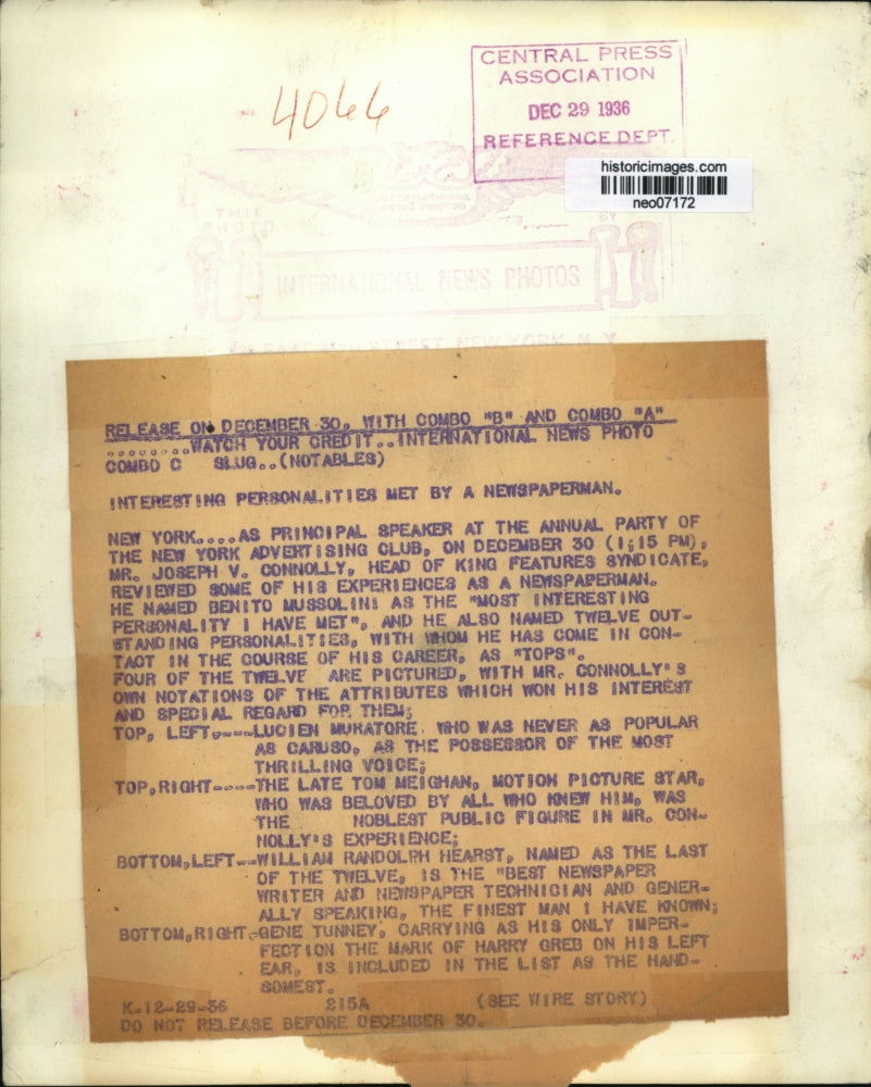 1936 Press Photo Series Notable People Named by Joseph V. Connolly - neo07172