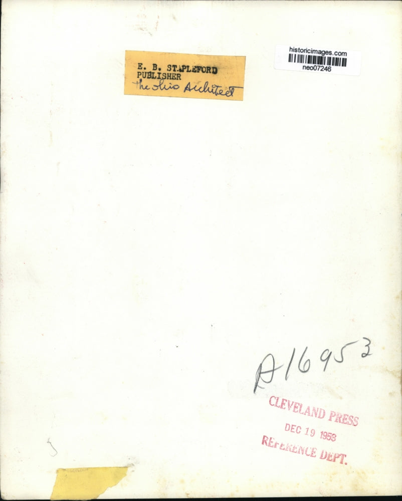 1953 Press Photo E.B. Stapleford, Publisher the Ohio Architect - neo07246