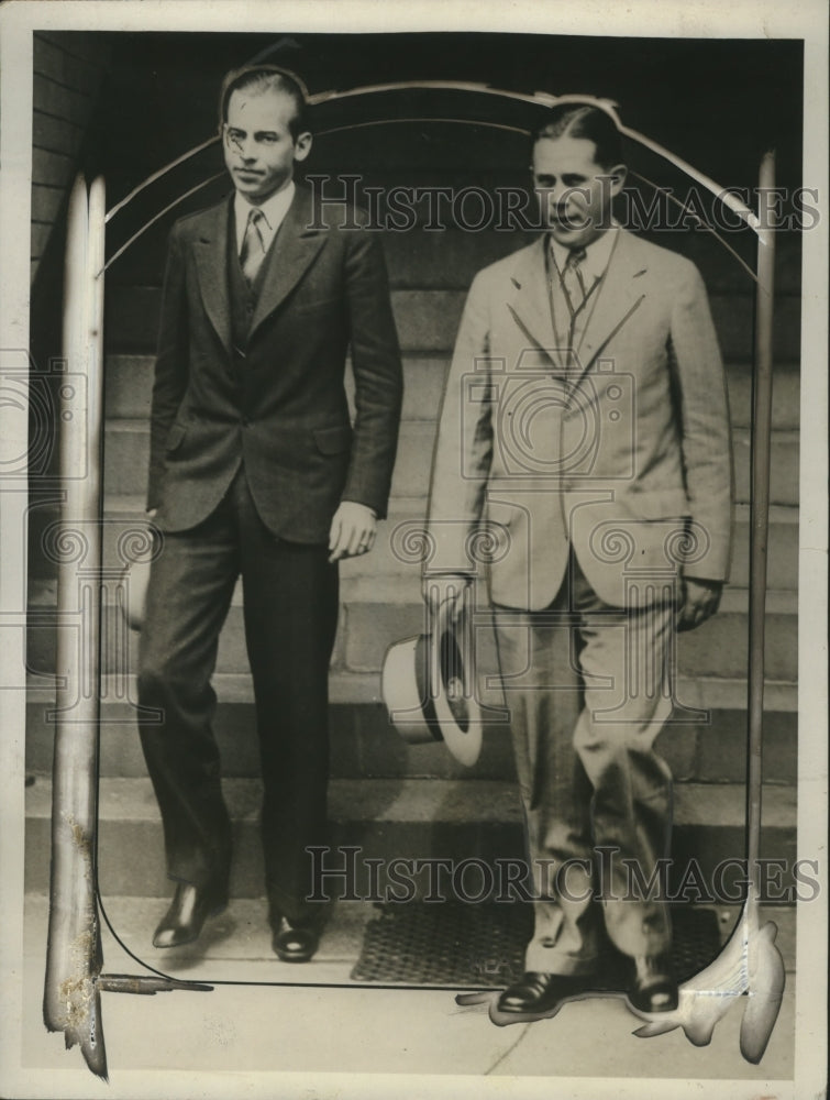 1928 Press Photo John Coolidge Leaving J.A. Droege Railroad Clerk's Office
