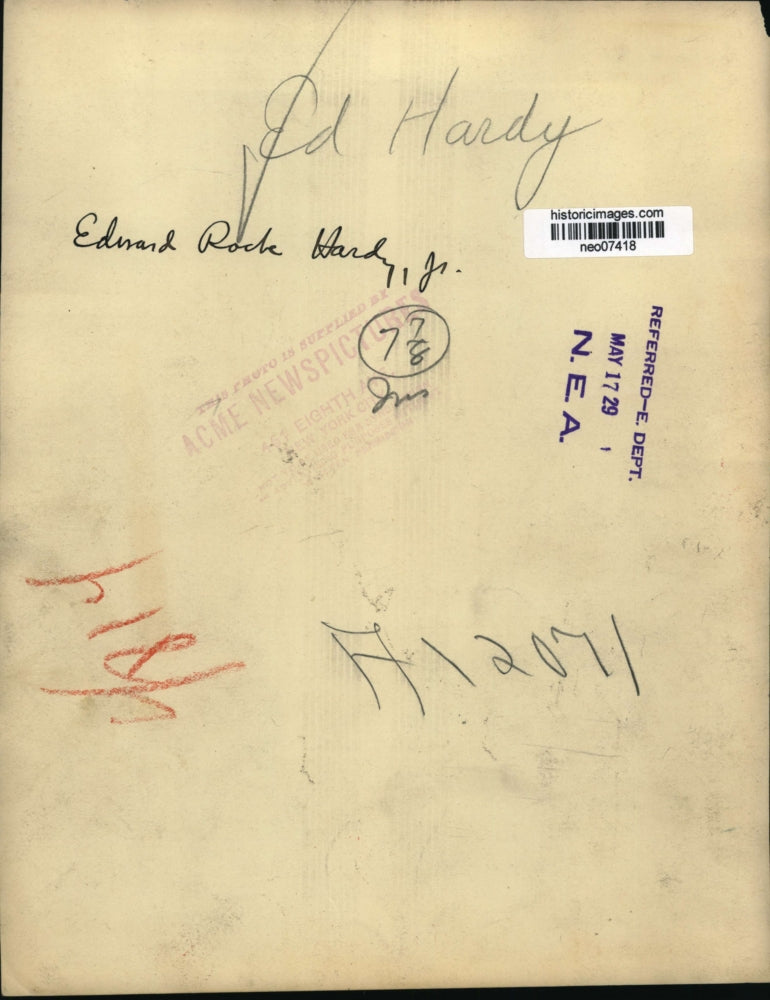 1928 Press Photo Eduard Rock Hardy, Jr - neo07418