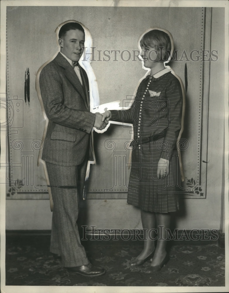 1928 Press Photo William Tobias & Thelma Svarstad, Chosen 4-H Healthiest