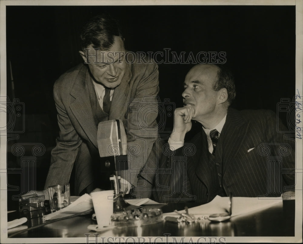 1940 Press Photo Dean Lloyd Garrison, U of Wisconsin, & Warren Madden of NLRB