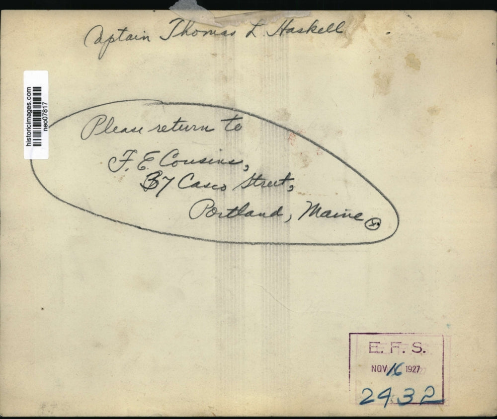 1927 Press Photo Captain ThomasHaskell of Portland, Maine - neo07817