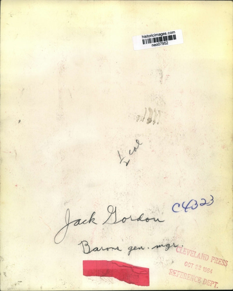 1954 Press Photo Jack Gordon, Baron's General Manager - neo07952