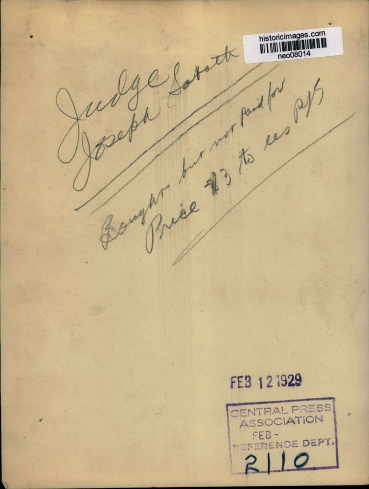 1929 Press Photo Judge Joseph Sabath - neo08014