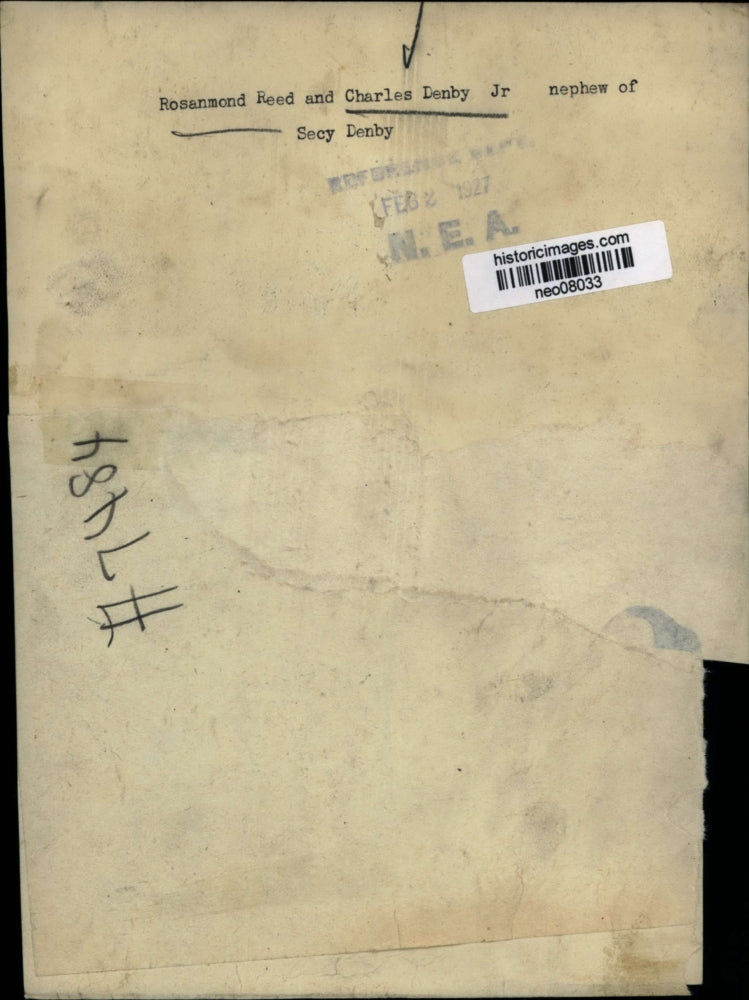 1927 Press Photo Rosamond Reed & Charles Denby Jr. - neo08033