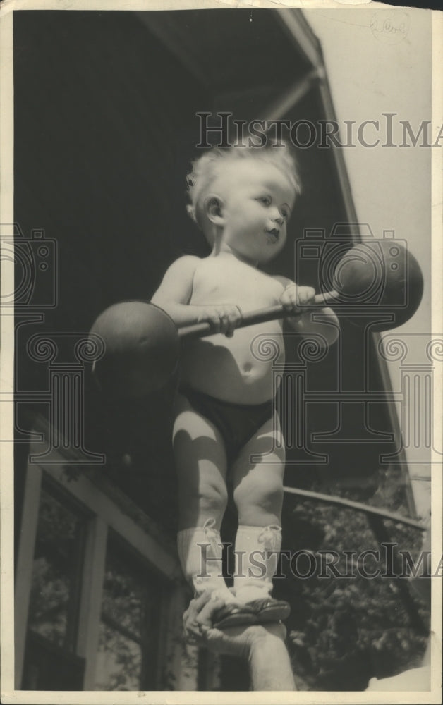1923 Press Photo Edward A. Wright Jr., 15-Month-Old Physical Marvel - neo08058