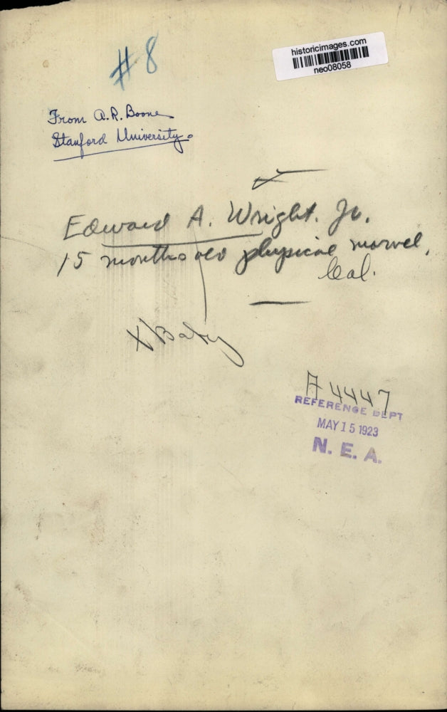 1923 Press Photo Edward A. Wright Jr., 15-Month-Old Physical Marvel - neo08058