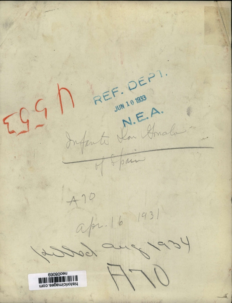 1933 Press Photo Infante Gonzalo of Spain - neo08069