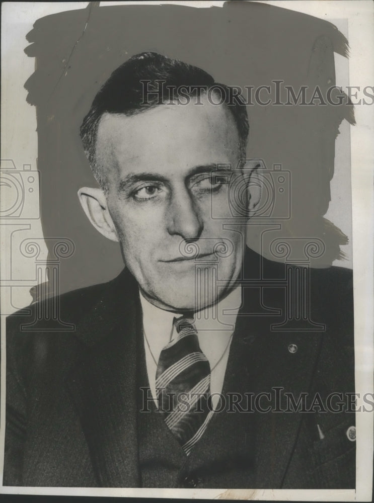 1934 Press Photo Fred Barry, chairman of Works Council of Chevy Motor Company