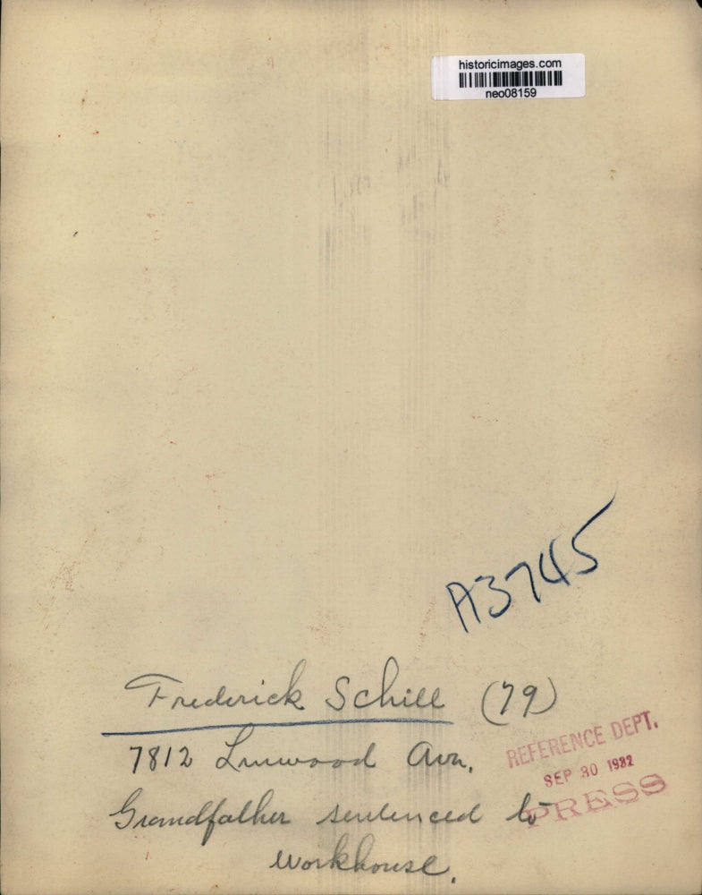 1932 Press Photo Frederick Schill Grandfather sentenced to workhouse - neo08159