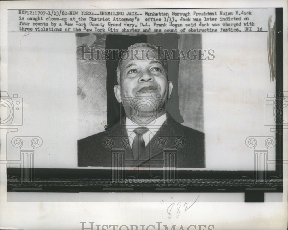 1960 Press Photo Hulan Jack Manhattan Borough President Indicted - neo08247