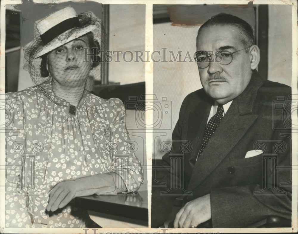 1940 Press Photo Earl Winfield Spencer & Wife in Divorce Court Trial, California