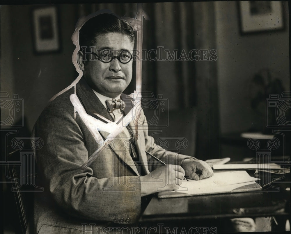 1924 Press Photo Isahuro Yushida Counselor of the Japanese Embassy - neo08349