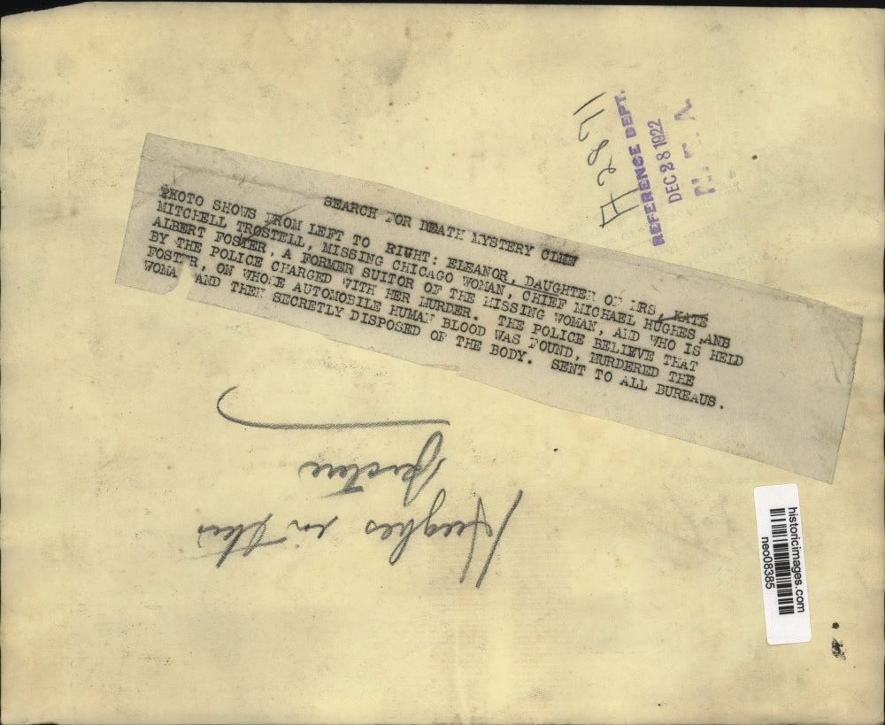 1922 Press Photo Daughter of Kate Mitchell Trostell, Eleanor & Albert Foster