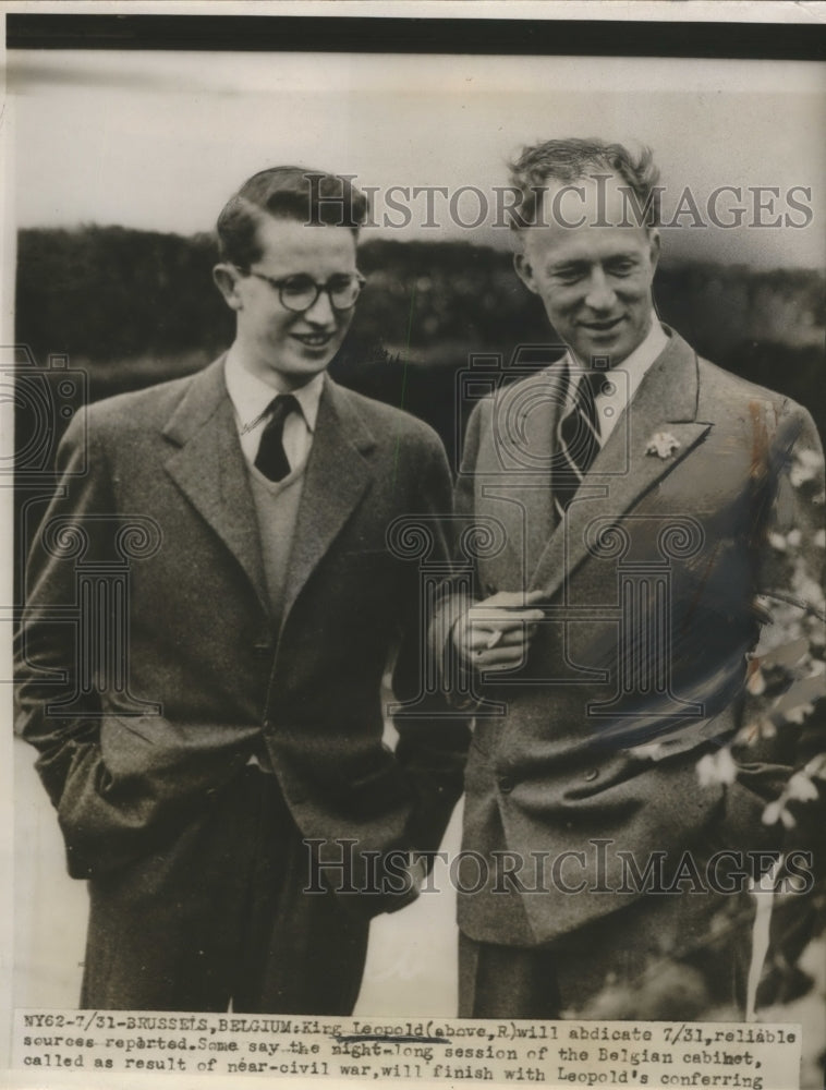 1950 Press Photo King Leopold of Belgium - neo08528