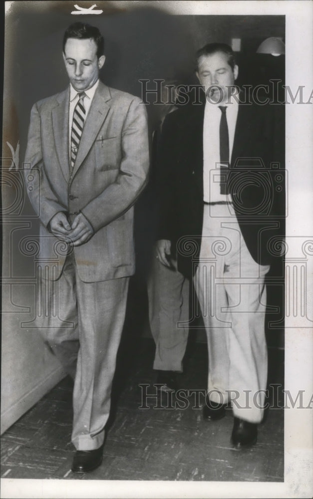 1955 Press Photo John R. Crocker Arrested for Norma McCauley Murder, Los Angeles