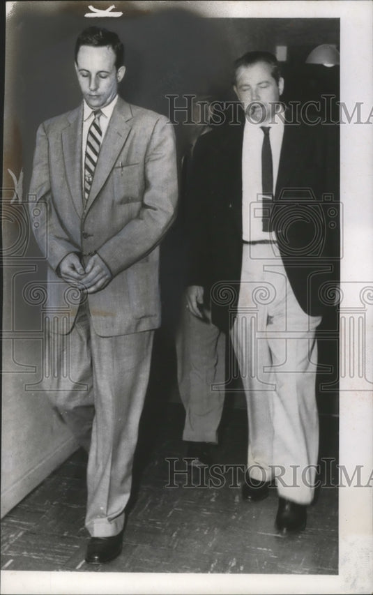 1955 Press Photo John R. Crocker Arrested for Norma McCauley Murder, Los Angeles