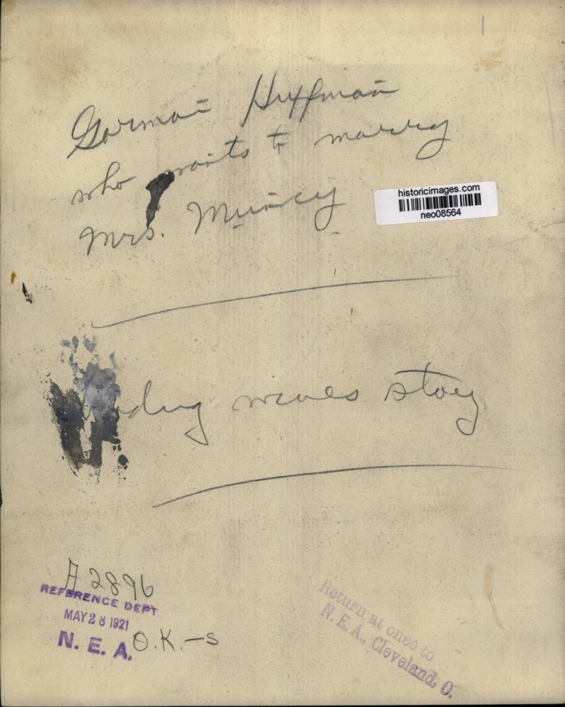 1921 Press Photo Gorman Huffman to Marry Mrs Murray,Cleveland, Ohio - neo08564