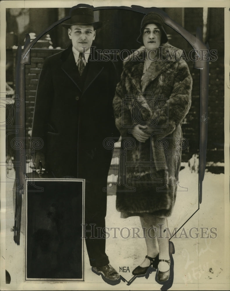 1930 Press Photo Benjamin March & Wife Dorothy, Girlfriend of Thomas Newton