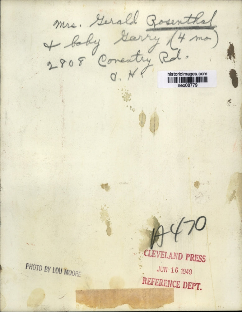 1949 Press Photo Mrs. Gerald Rosenthal & Baby Gerry - neo08779