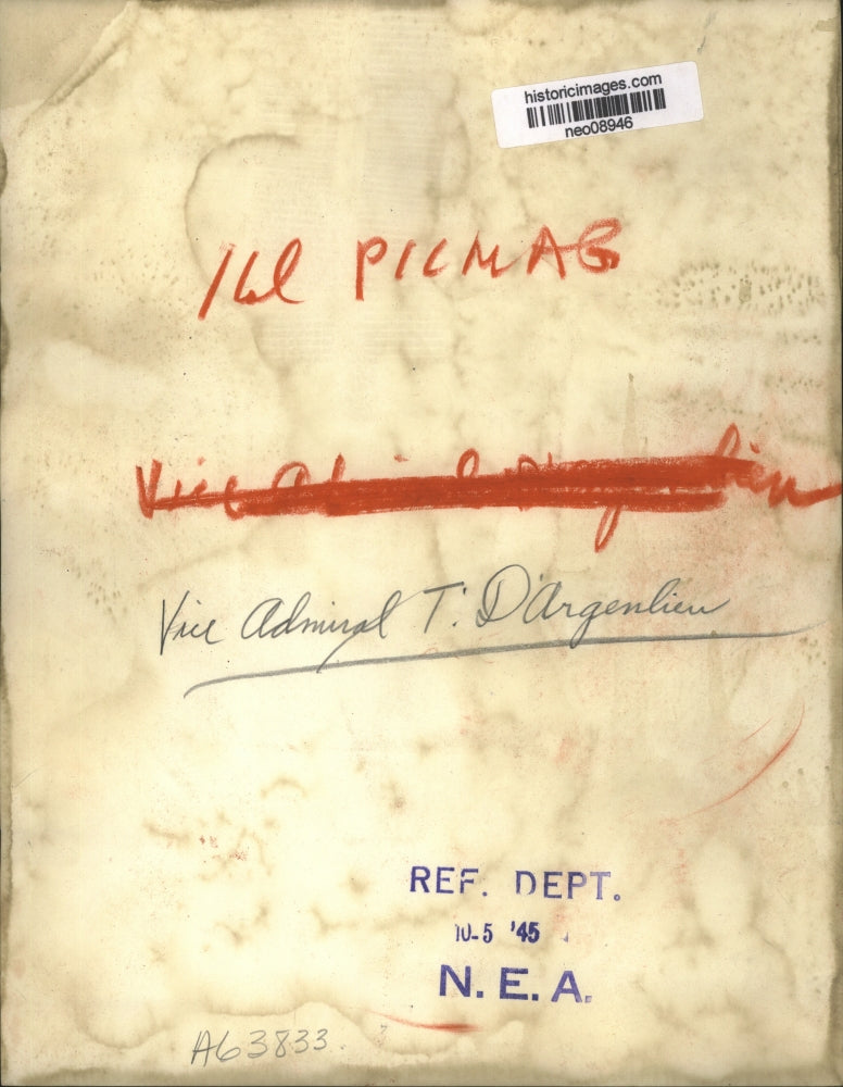 1945 Press Photo Vice Admital T. D'Argenlieu - neo08946