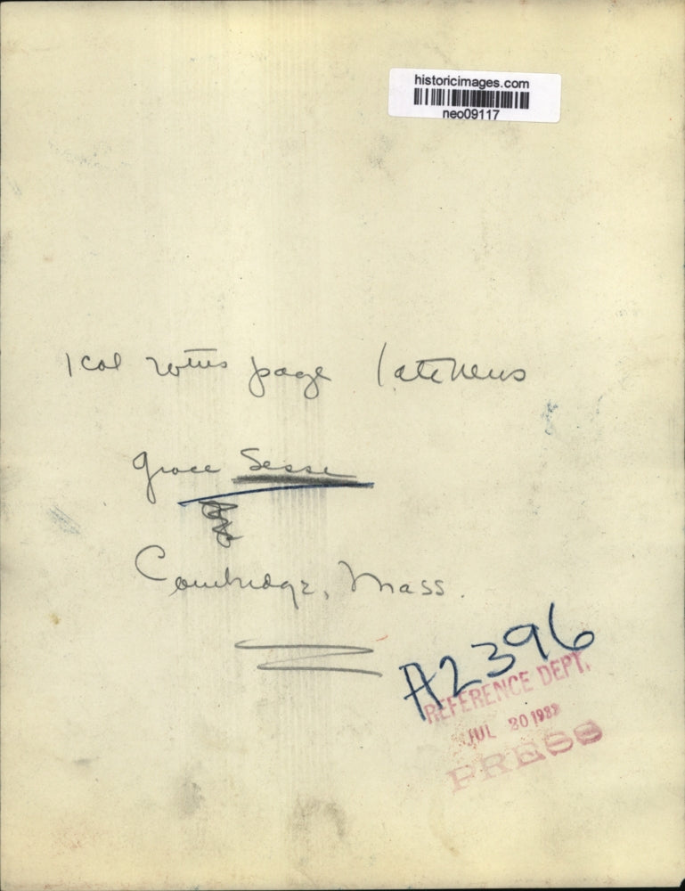 1932 Press Photo Grace Sessi of Cambridge, Massachusetts - neo09117