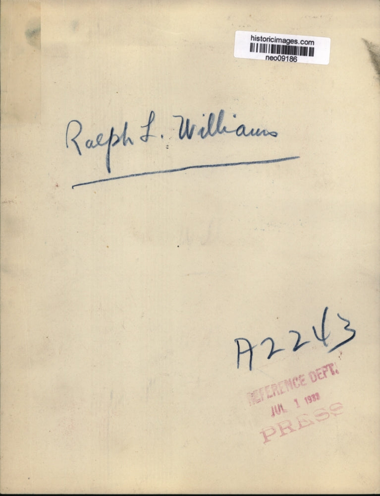 1933 Press Photo Ralph A. Williams - neo09186