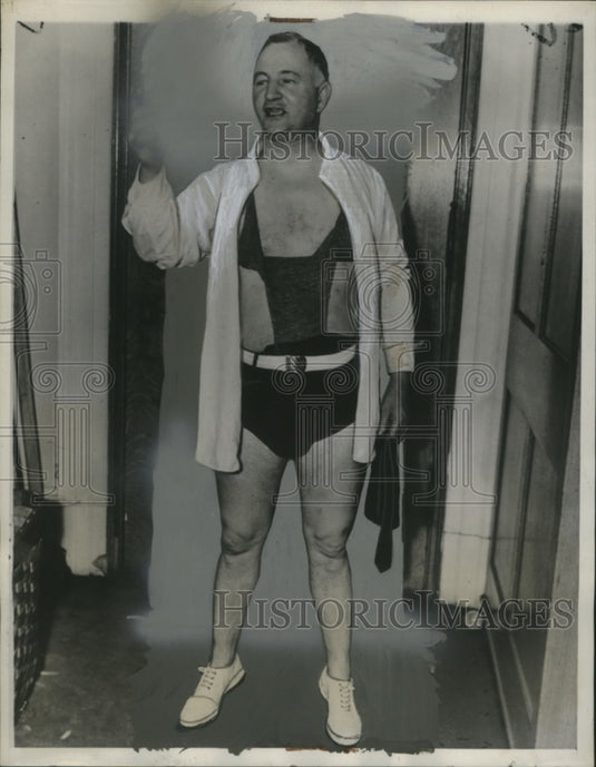 1939 Press Photo Congressman John B. Wenzler in Costume Banned from Chamber