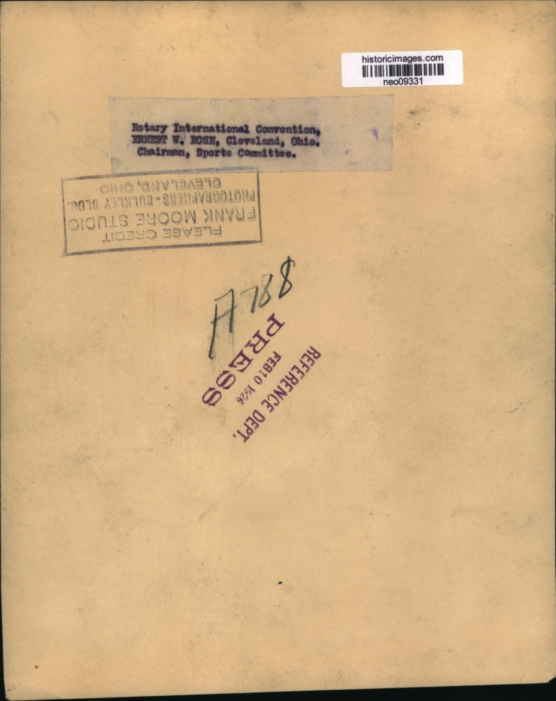 1926 Press Photo Ernest W Rose Rotary International Convention Sports Chairman