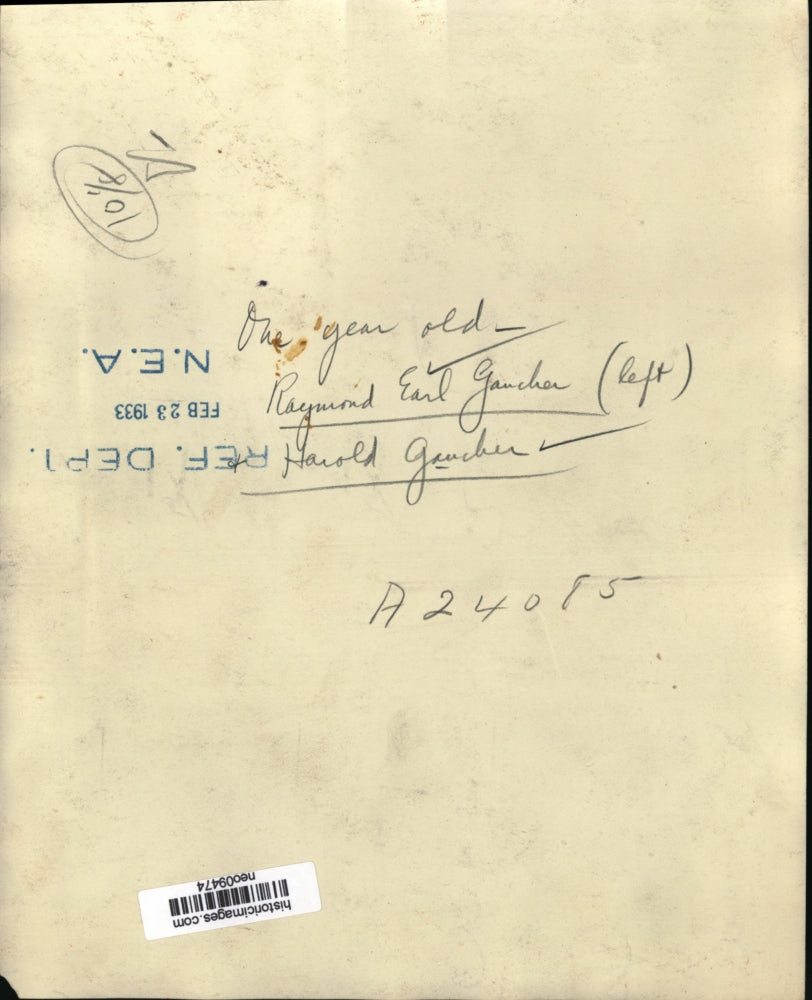 1933 Press Photo Raymond Earl Gancher & Harold Gancher, Babies - neo09474