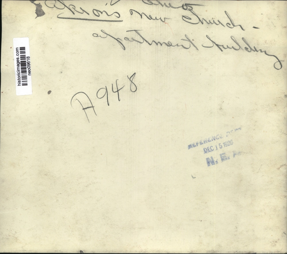 1926 Press Photo Akron, Ohio New Church Apartment Building - neo09618