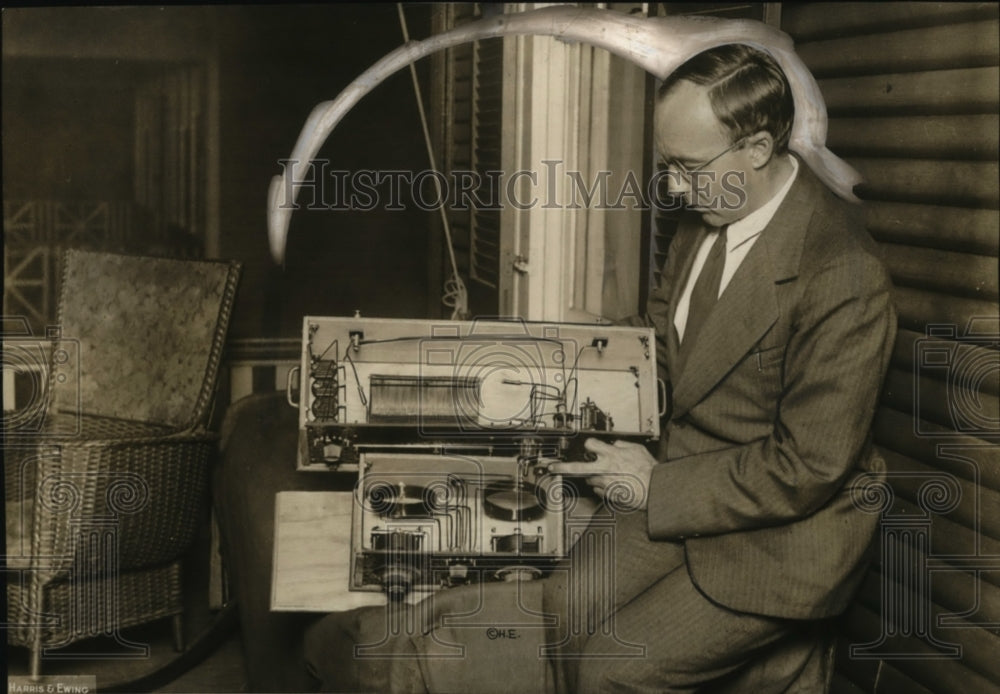1922 Press Photo Alan Leighton and Crystal Sets of Cottage City, Maryland