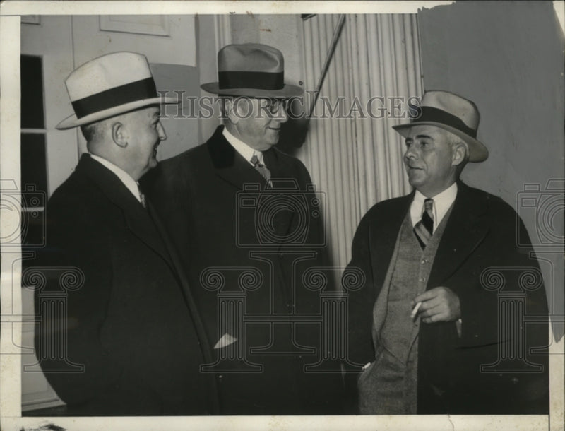 Load image into Gallery viewer, 1936 Press Photo Congressman, Att. General, and AAA Admin. Leaving White House
