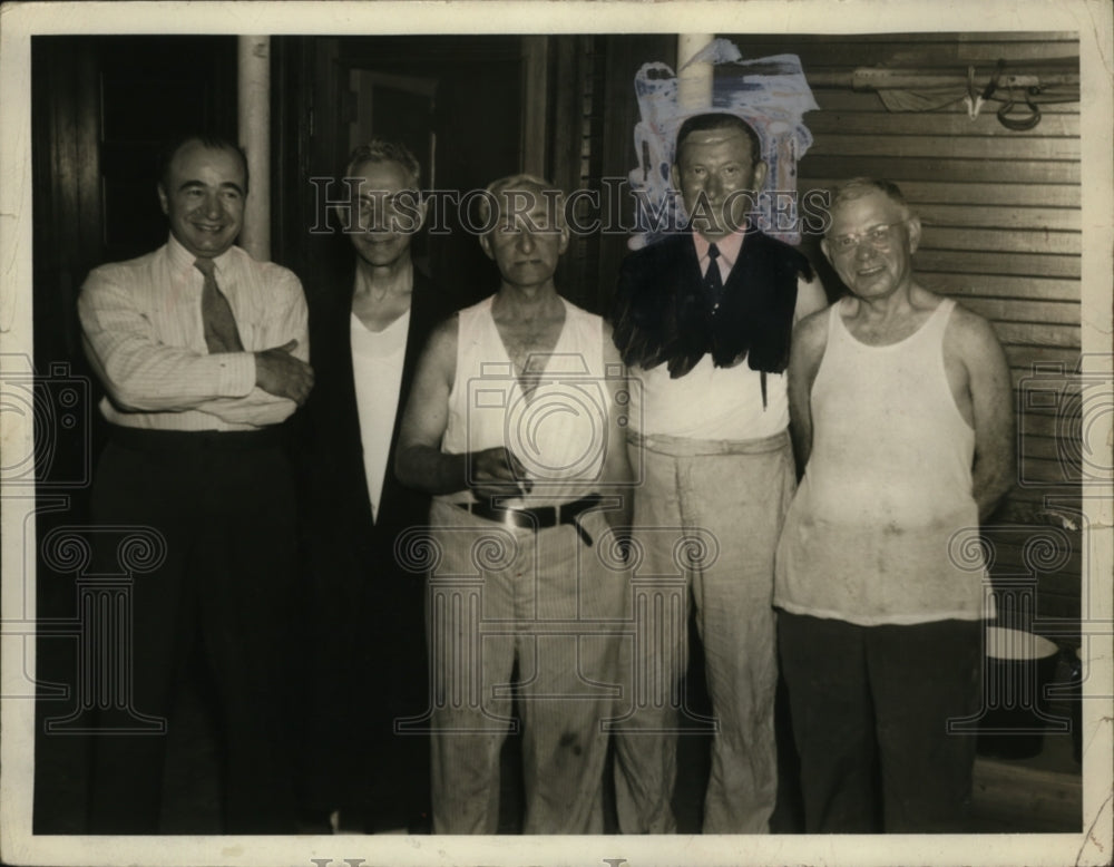 1936 Press Photo Sam Deutech Undertaker Charles Gisnberg, Morris Wiess, Sam