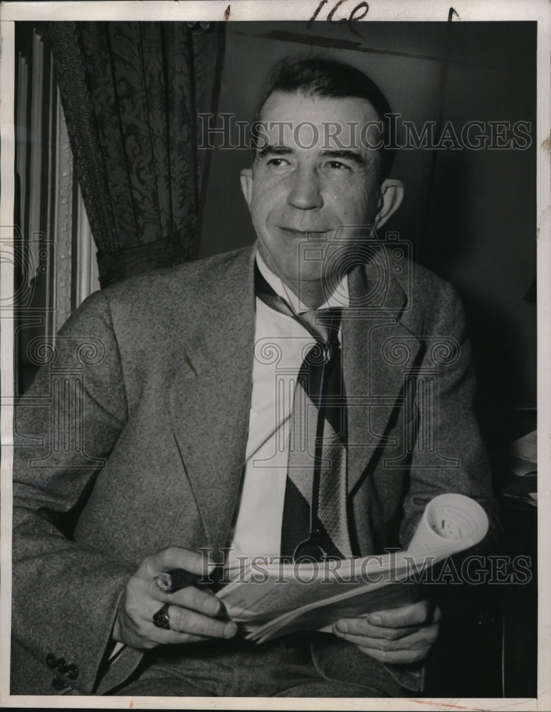 1939 Press Photo Rep Howard Smith of Virginia NLRB Investigating Committee Head