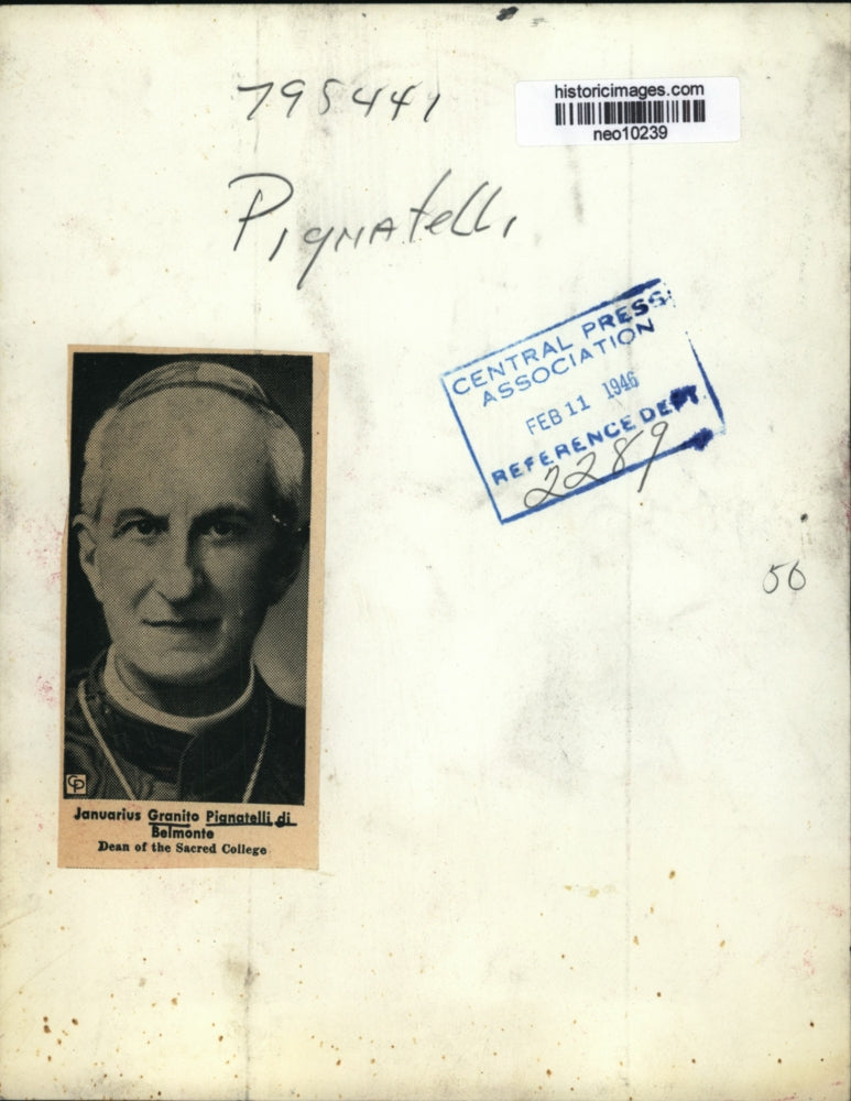 1946 Press Photo Januarius Granito Pignatelli di Belmonte Dean of Sacred College