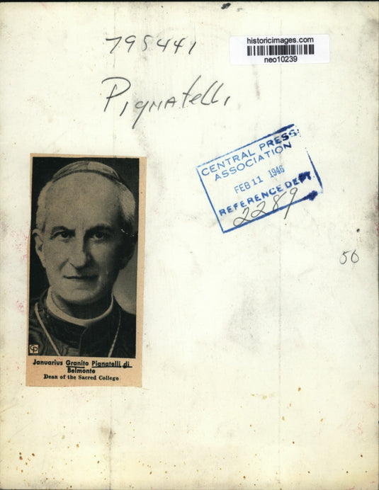 1946 Press Photo Januarius Granito Pignatelli di Belmonte Dean of Sacred College
