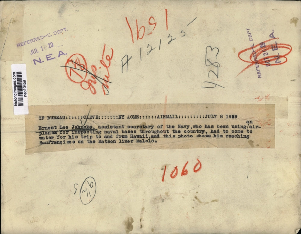 1929 Press Photo Ernest Lee Jahncke Assistant Secretary of the Navy - neo10459